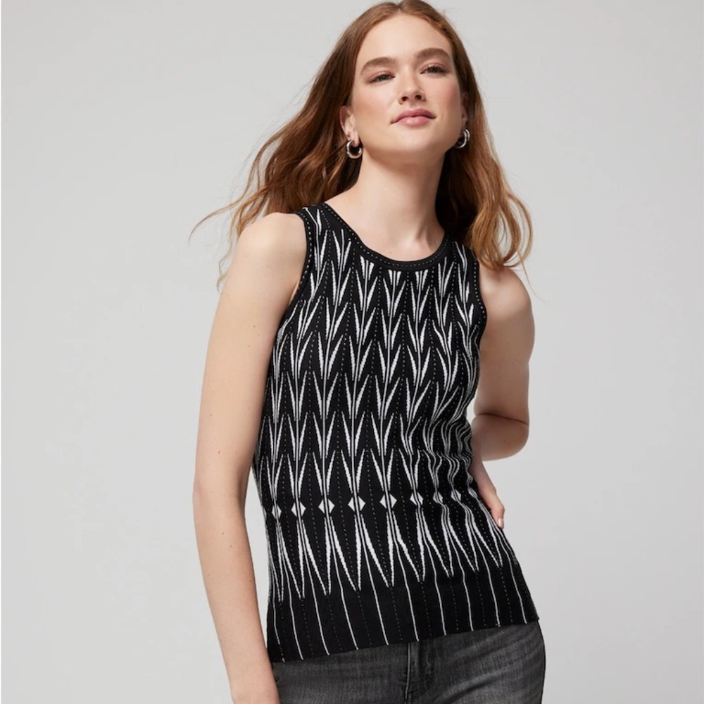 WHBM Black and White Top